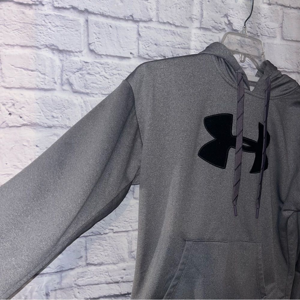 Women’s Grey Under Armour Hoodie sweatshirt small loose cold gear - Picture 6 of 10